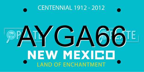 AYGA66 New Mexico License Plate