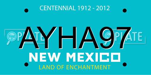 AYHA97 New Mexico License Plate