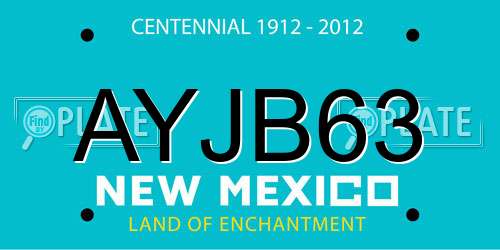 AYJB63 New Mexico License Plate