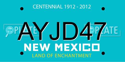 AYJD47 New Mexico License Plate