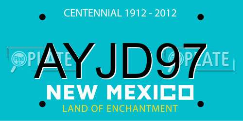AYJD97 New Mexico License Plate