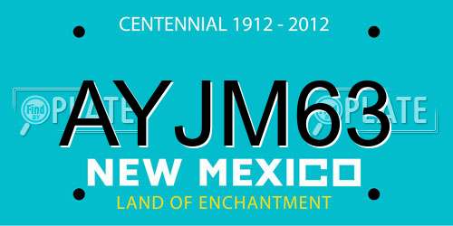 AYJM63 New Mexico License Plate