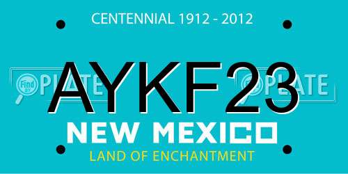AYKF23 New Mexico License Plate