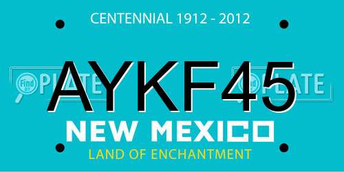 AYKF45 New Mexico License Plate