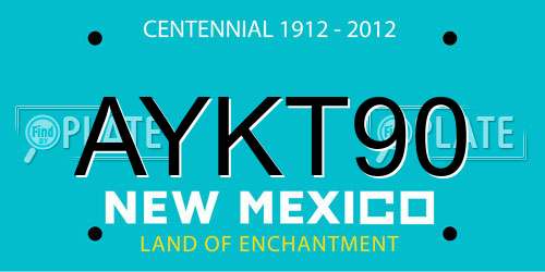AYKT90 New Mexico License Plate