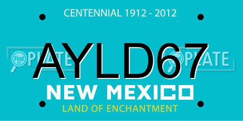 AYLD67 New Mexico License Plate
