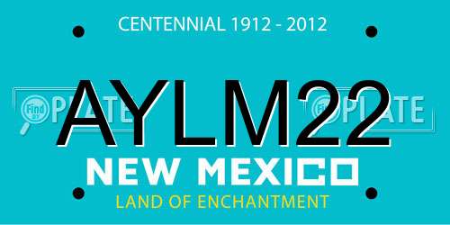 AYLM22 New Mexico License Plate