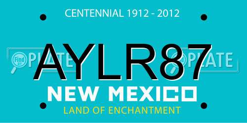 AYLR87 New Mexico License Plate