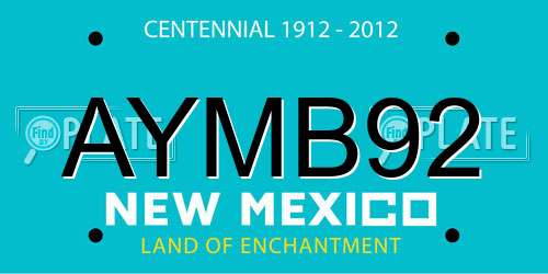 AYMB92 New Mexico License Plate
