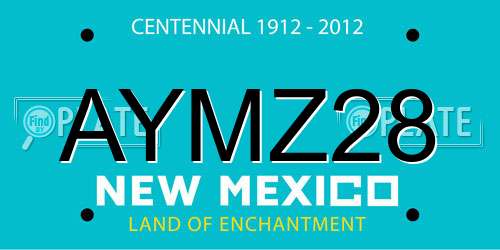 AYMZ28 New Mexico License Plate