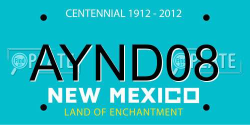 AYND08 New Mexico License Plate