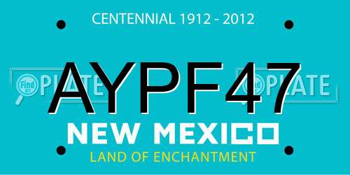 AYPF47 New Mexico License Plate