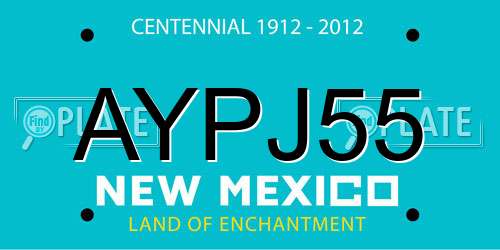 AYPJ55 New Mexico License Plate
