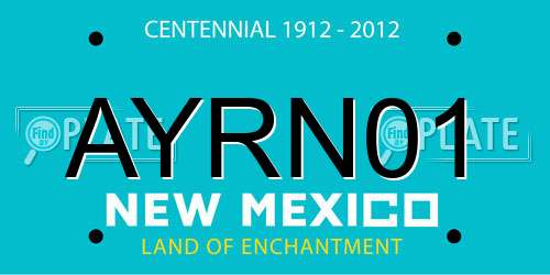 AYRN01 New Mexico License Plate