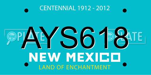 AYS618 New Mexico License Plate