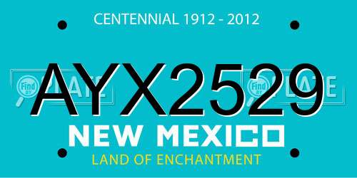 AYX2529 New Mexico License Plate