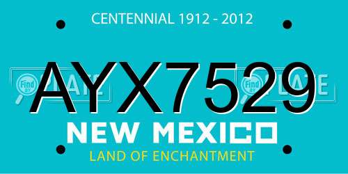 AYX7529 New Mexico License Plate