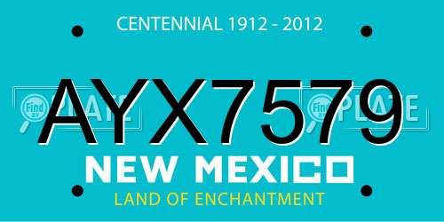 AYX7579 New Mexico License Plate