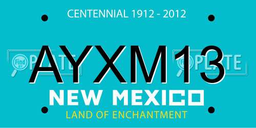 AYXM13 New Mexico License Plate