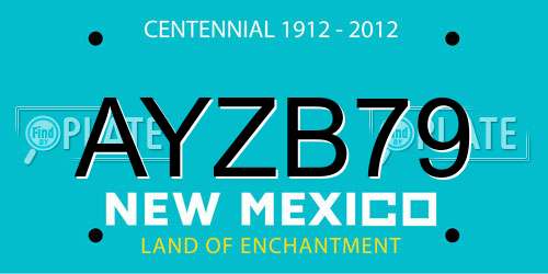 AYZB79 New Mexico License Plate