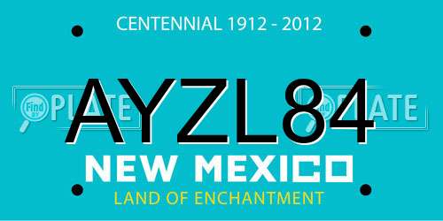 AYZL84 New Mexico License Plate