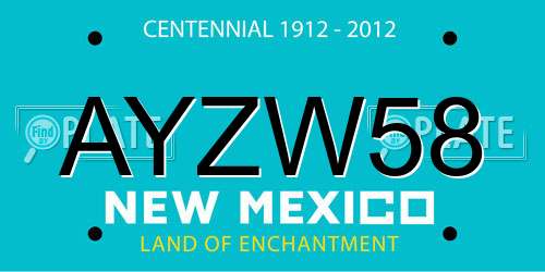 AYZW58 New Mexico License Plate