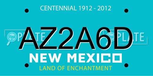 AZ2A6D New Mexico License Plate