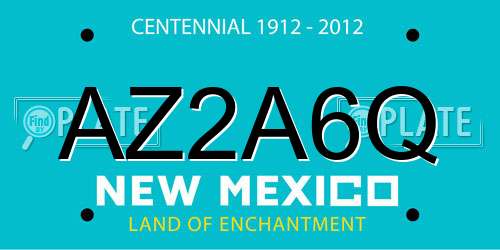 AZ2A6Q New Mexico License Plate