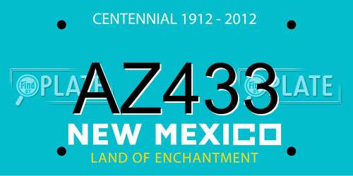 AZ433 New Mexico License Plate