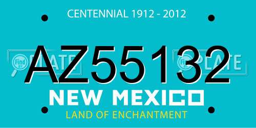 AZ55132 New Mexico License Plate