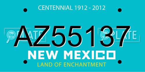 AZ55137 New Mexico License Plate