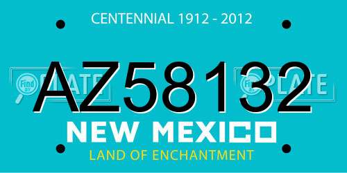AZ58132 New Mexico License Plate