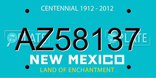 AZ58137 New Mexico License Plate