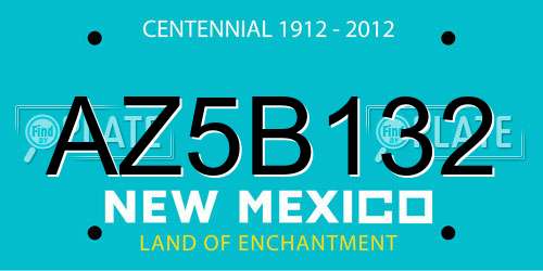 AZ5B132 New Mexico License Plate