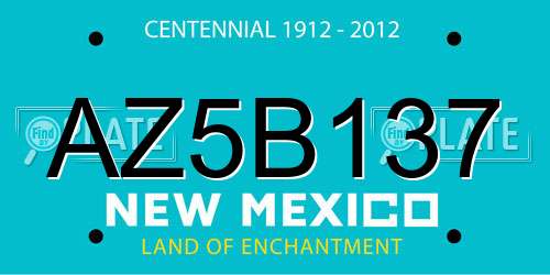 AZ5B137 New Mexico License Plate