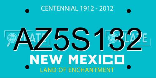 AZ5S132 New Mexico License Plate