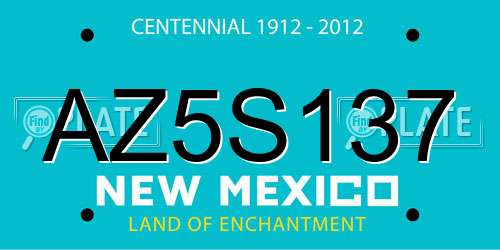 AZ5S137 New Mexico License Plate