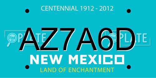 AZ7A6D New Mexico License Plate