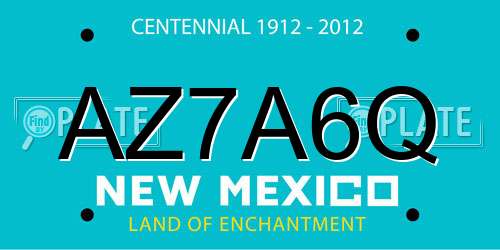 AZ7A6Q New Mexico License Plate