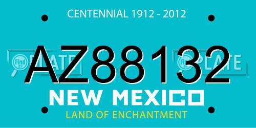 AZ88132 New Mexico License Plate
