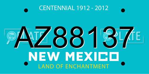 AZ88137 New Mexico License Plate