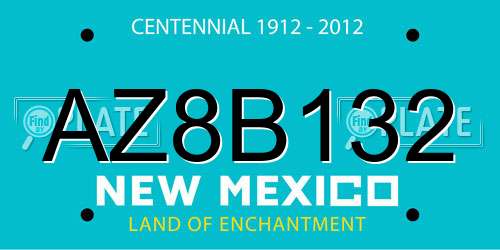 AZ8B132 New Mexico License Plate