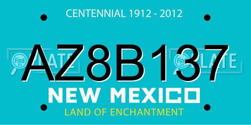 AZ8B137 New Mexico License Plate