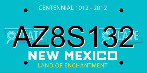 AZ8S132 New Mexico License Plate