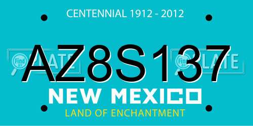AZ8S137 New Mexico License Plate