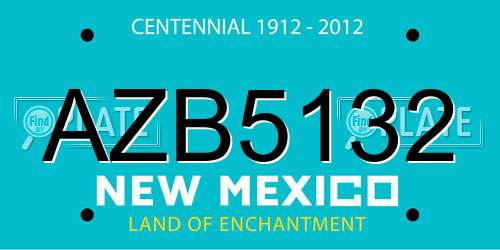 AZB5132 New Mexico License Plate