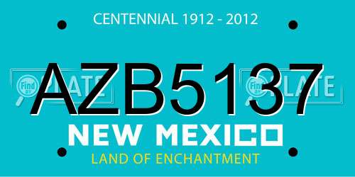 AZB5137 New Mexico License Plate