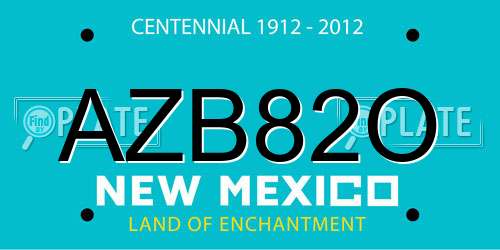 AZB82O New Mexico License Plate