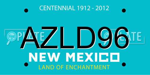 AZLD96 New Mexico License Plate