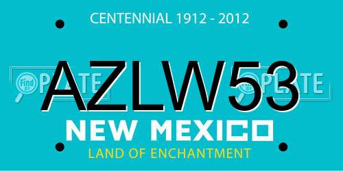 AZLW53 New Mexico License Plate